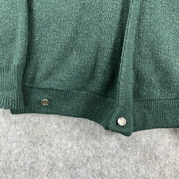 True Vintage Rob Scot Cardigan Sweater Medium Green Wool Alpaca Cobain 60s USA - Picture 2 of 10